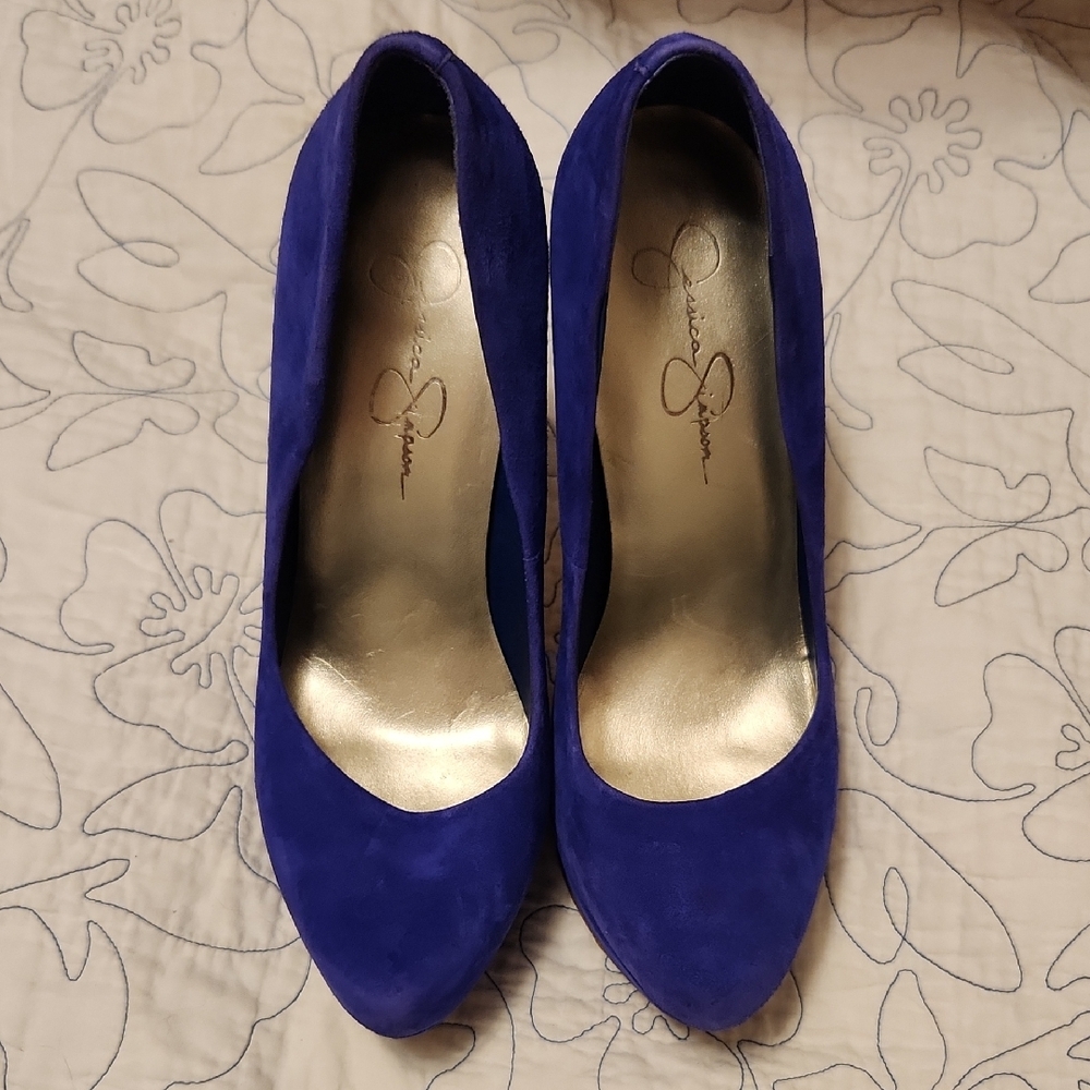 Jessica Simpson Blue Suede Heels